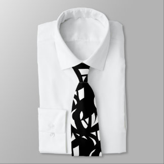 Awesome Modern Art Black and White Neck Tie