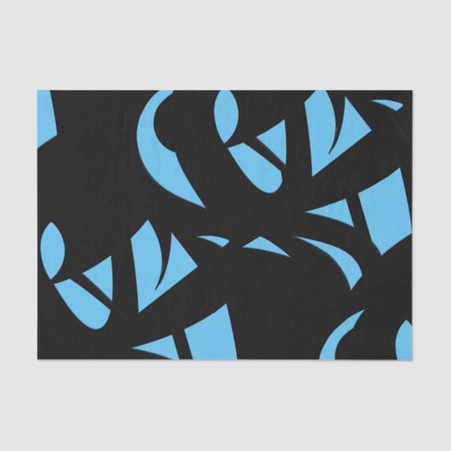 Awesome Modern Art Blue / Black Tissue Paper (Front)