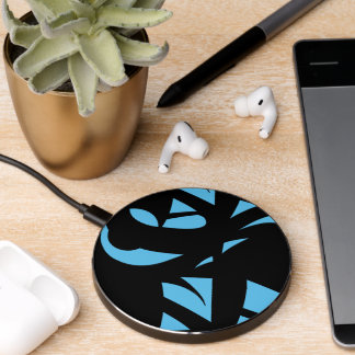 Awesome Modern Art Blue / Black Wireless Charger