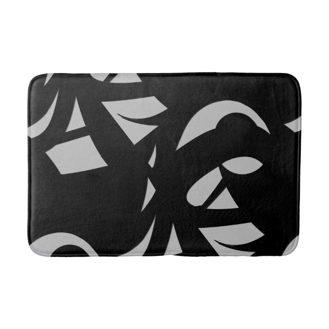 Awesome Modern Art Gray / Black Bath Mat (Front)