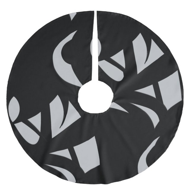 Awesome Modern Art Gray / Black Brushed Polyester Tree Skirt (Front)