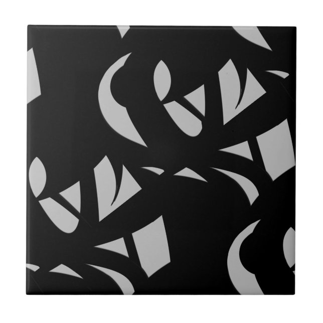 Awesome Modern Art Gray / Black Ceramic Tile (Front)