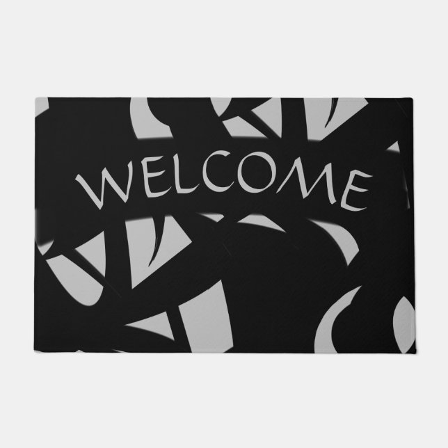 Awesome Modern Art Gray / Black Doormat (Front)