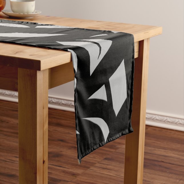 Awesome Modern Art Gray / Black Medium Table Runner (In Situ)