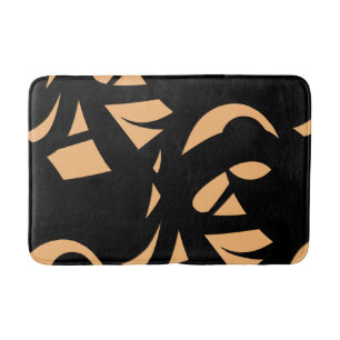 Awesome Modern Art Peach / Black Bath Mat