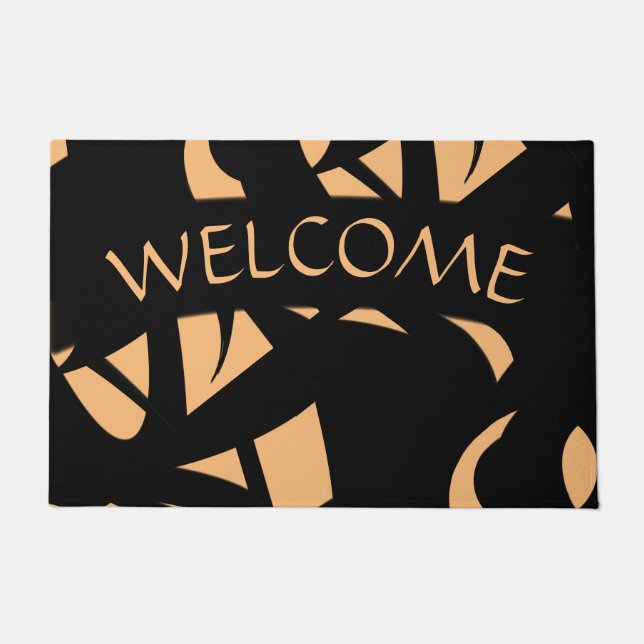 Awesome Modern Art Peach / Black Doormat (Front)