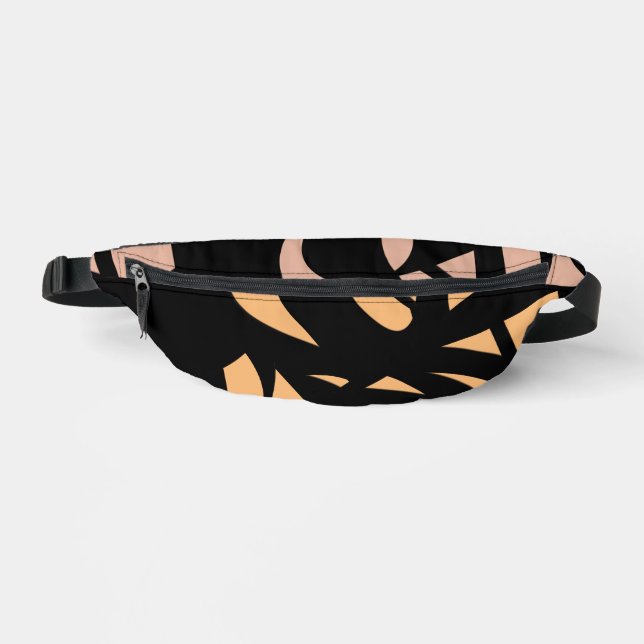 Awesome Modern Art Peach  / Black Fanny Pack (Front)
