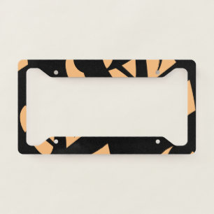Awesome Modern Art Peach / Black License Plate Frame