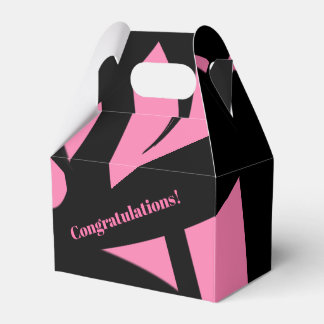 Awesome Modern Art Pink / Black Favor Boxes