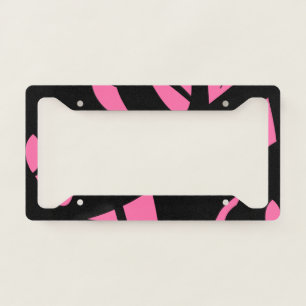 Awesome Modern Art Pink / Black License Plate Frame