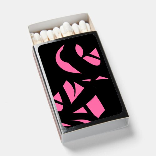 Awesome Modern Art Pink  Black Matchboxes