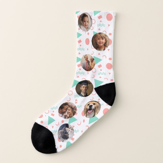 Awesome Modern Customizable Family Photo Socks (Left Outside)