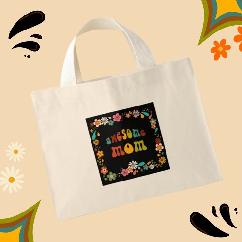 Awesome Mom70s Inspired Flower Power Mini Tote Bag