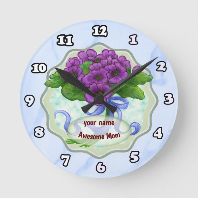 Awesome Mom Bouquet clock  (Front)