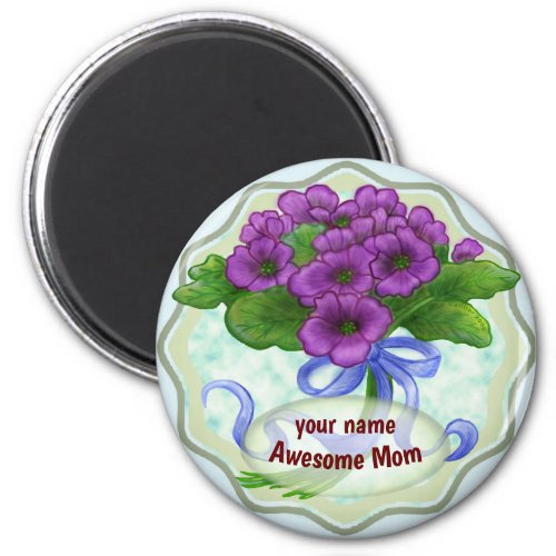 Awesome Mom Bouquet custom name magnet