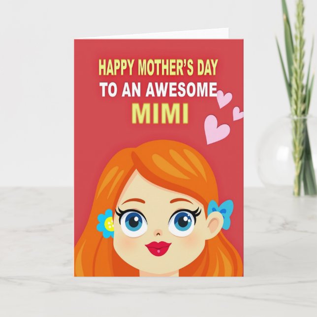 Awesome Mom Floral Art Card (Front)