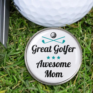 Awesome Mom Golfer Mother's Day Green Custom Set Golf Ball Marker