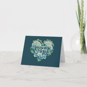 Awesome Mom Hydrangeas Mother's Day                Letterpress Thank You Card