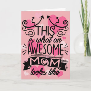 Awesome Mom Mother's Day Typography Card
