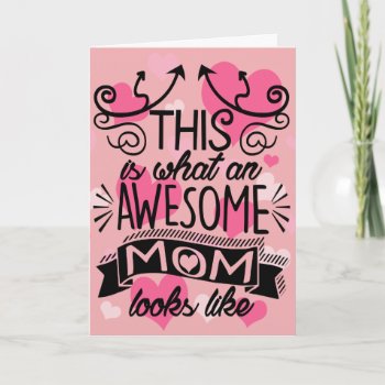 Awesome Mom Mother's Day Typography Card by MaeHemm at Zazzle