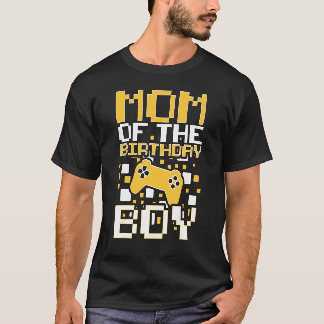 Awesome Mom Of The Birthday Boy Video Game Control T-Shirt (Front)