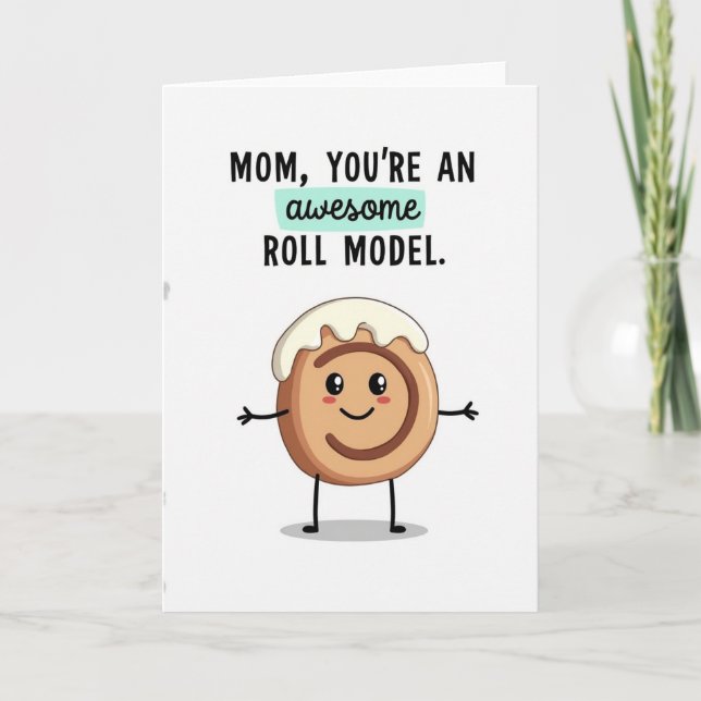 Awesome Mom Roll Model Treat Card (Front)