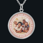Awesome Mom Since 20XX Modern Simple Photo Sterling Silver Necklace<br><div class="desc">This simple and modern design is composed of serif typography and add a custom photo. Awesome Mom Since 20XX  circles the photo of your mom,  mother,  mama,  mum etc. This is a perfect gift for your Mom on her birthday,  mother's day,  christmas,  etc.</div>
