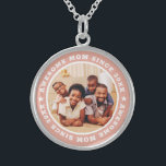 Awesome Mom Since 20XX Modern Simple Photo Sterling Silver Necklace<br><div class="desc">This simple and modern design is composed of serif typography and add a custom photo. Awesome Mom Since 20XX  circles the photo of your mom,  mother,  mama,  mum etc. This is a perfect gift for your Mom on her birthday,  mother's day,  christmas,  etc.</div>