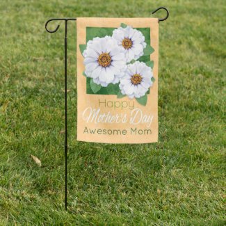 Awesome Mom White Zinnia Flowers