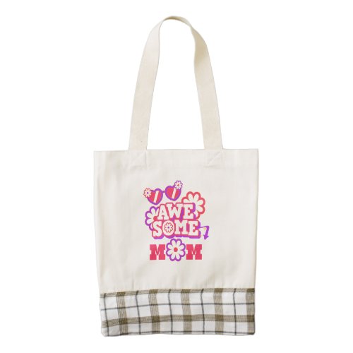 Awesome mom zazzle HEART tote bag