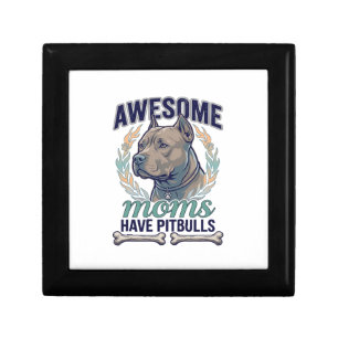 Awesome Moms Have Pitbulls Dog Bone Wreath Gift Box