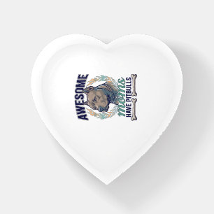 Awesome Moms Have Pitbulls Dog Bone Wreath Paperweight