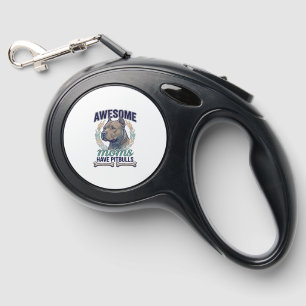 Awesome Moms Have Pitbulls Dog Bone Wreath Retractable Pet Leash