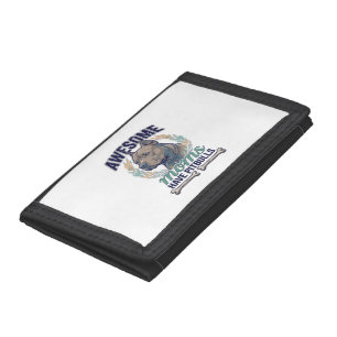Awesome Moms Have Pitbulls Dog Bone Wreath Trifold Wallet