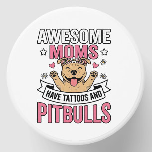 Awesome Moms Have Tattoos and Pitbulls Vintage Shi Mini Candle Favors