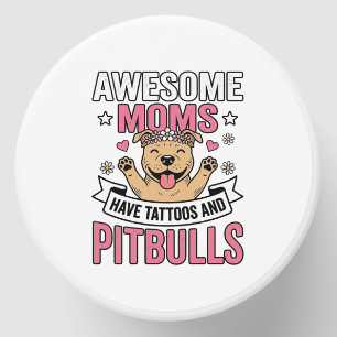 Awesome Moms Have Tattoos and Pitbulls Vintage Shi Mini Candle Favors
