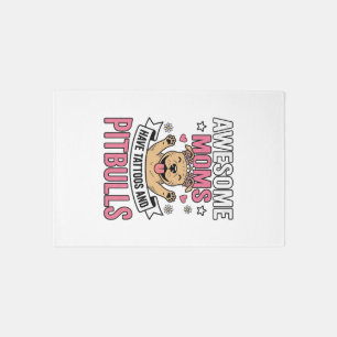 Awesome Moms Have Tattoos and Pitbulls Vintage Shi Rug