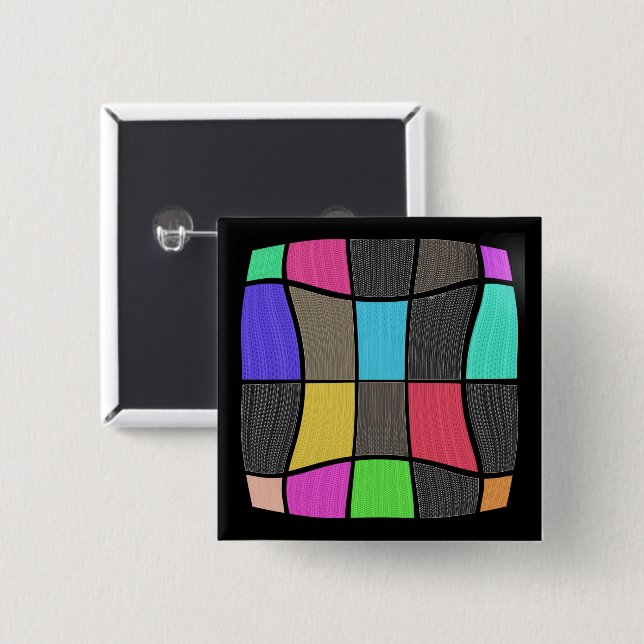 Awesome Mondrian Style Modern Design Button (Front & Back)