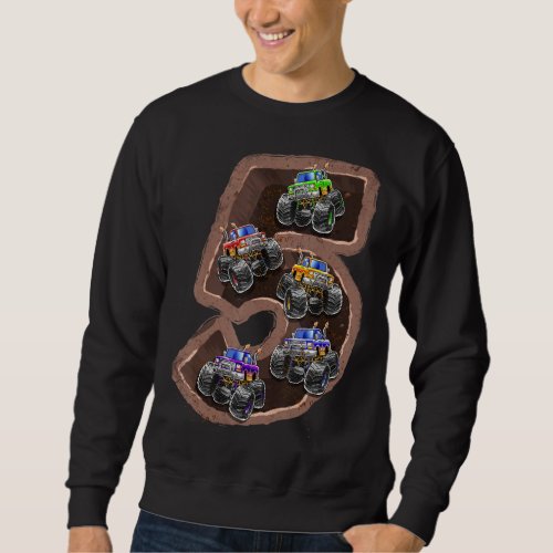 Awesome Monster Truck 5th Birthday Party Supplies  Sweatshirt