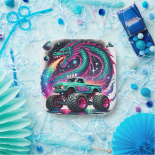 Awesome monster truck boys Birthday party  Paper Plates