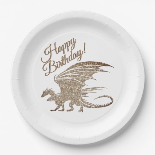 Awesome Mosaic Dragon Birthday Paper Plates