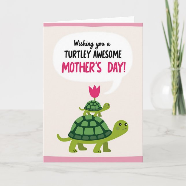 Awesome Mother Turtle Day Card (Front)