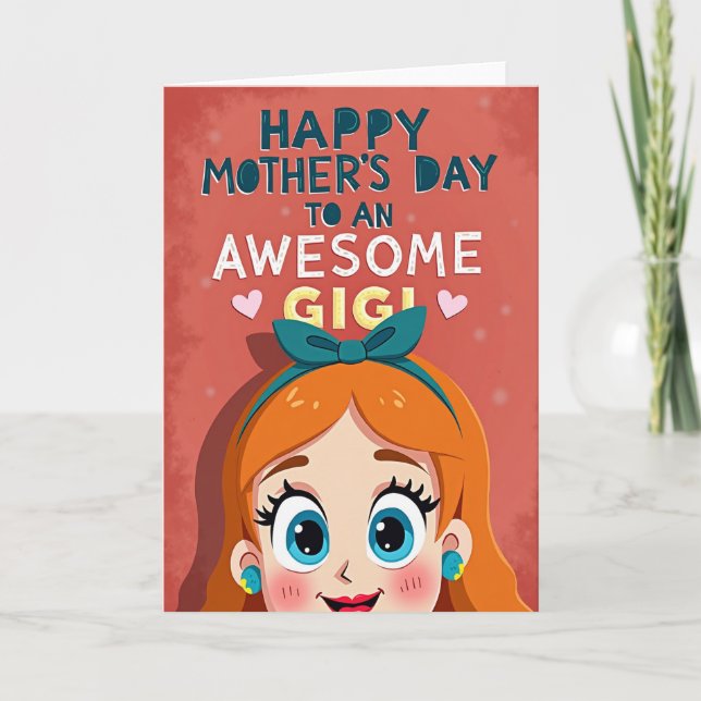 Awesome Mothers Day Design Card (Front)