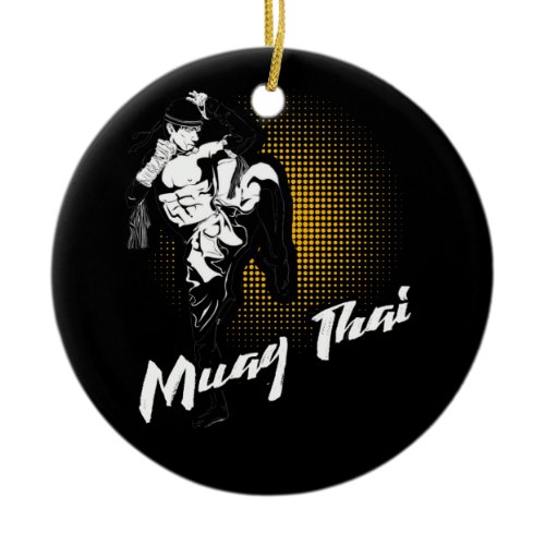 Awesome Muay Thai Fists - Distressed Martial Art Ceramic Ornament