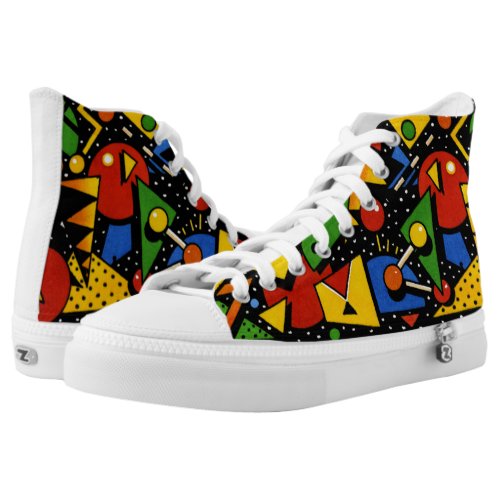 Awesome Music Festival Primary Color Modern Art High_Top Sneakers