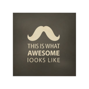 Awesome Mustache Wood Wall Art