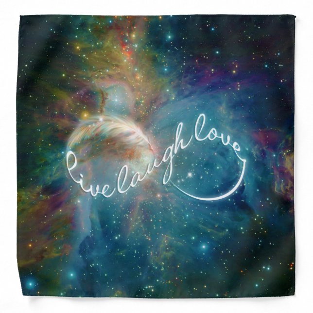 Awesome mystic "Live Laugh Love" infinity symbol Bandana (Front)
