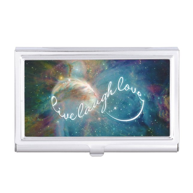 Awesome mystic "Live Laugh Love" infinity symbol Business Card Case (Front)