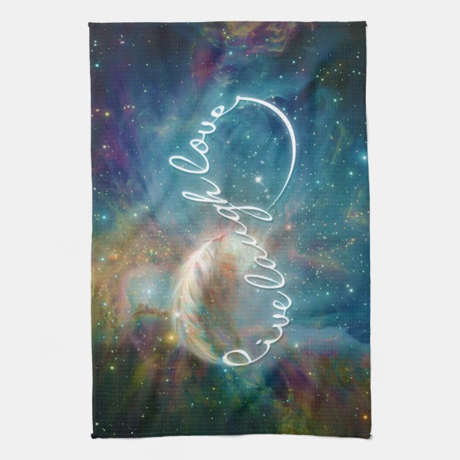 Awesome mystic "Live Laugh Love" infinity symbol Towel (Vertical)