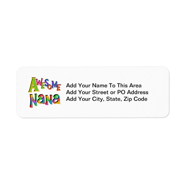 Awesome Nana T-shirts and Gifts Label (Front)